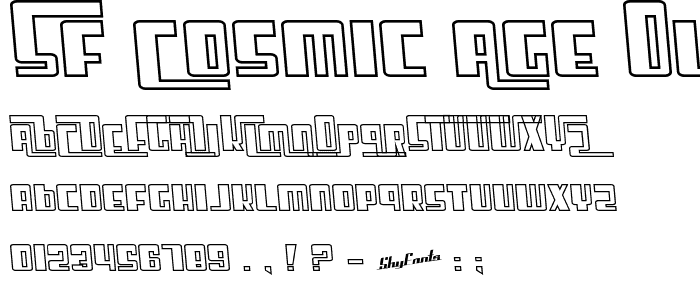 SF Cosmic Age Outine font